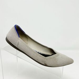 Rothy's The Point Light Gray Ballet Flats Size 6 Casual Shoes **NO INSOLES**